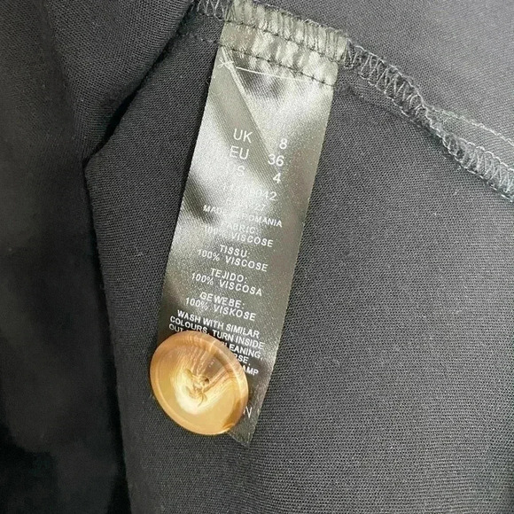 ASOS Black Minimalist Casual Smock Button Dress - Picture 5 of 5